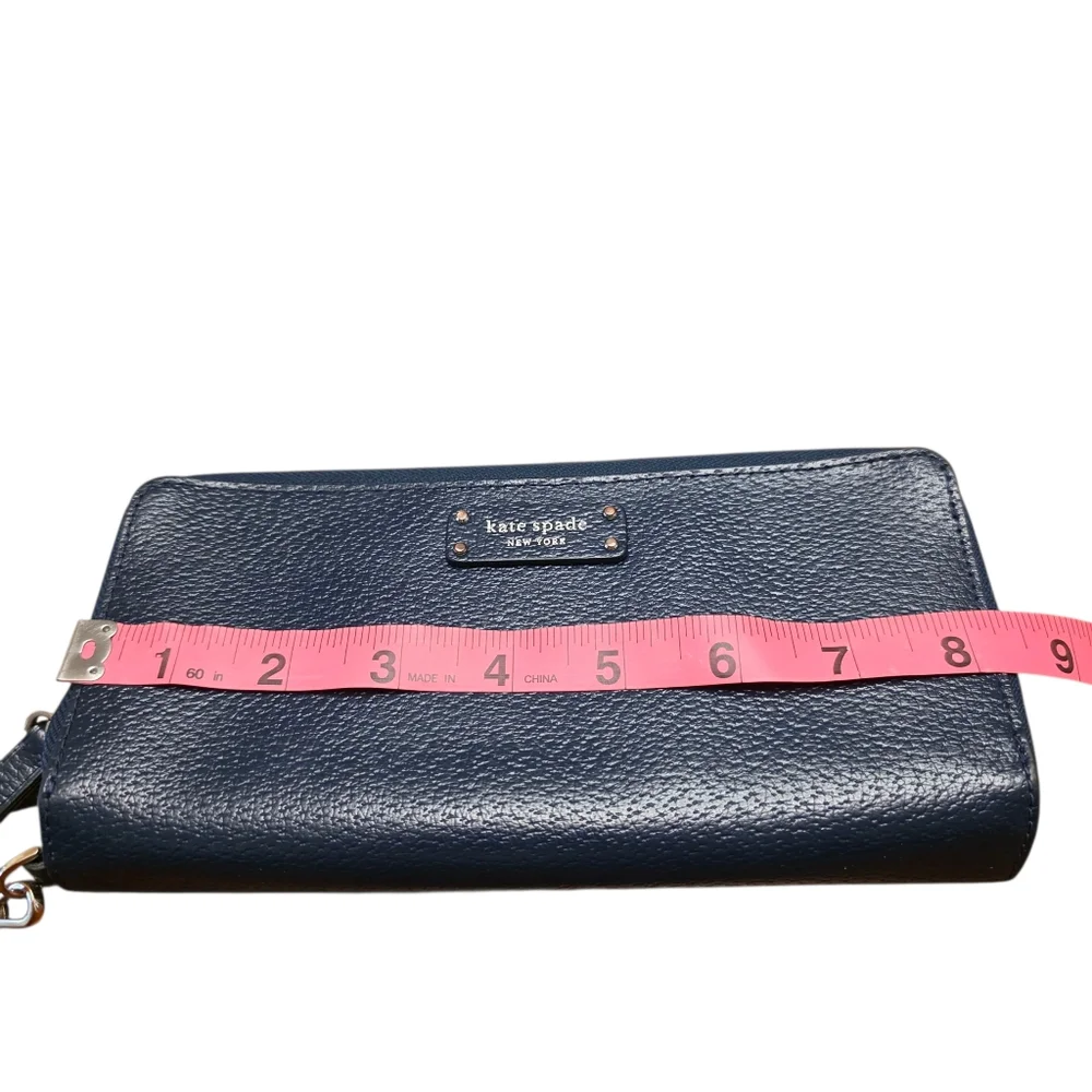 Kate Spade Navy Blue Staci Large Carryall Wristlet Wallet - Picture 5 of 10